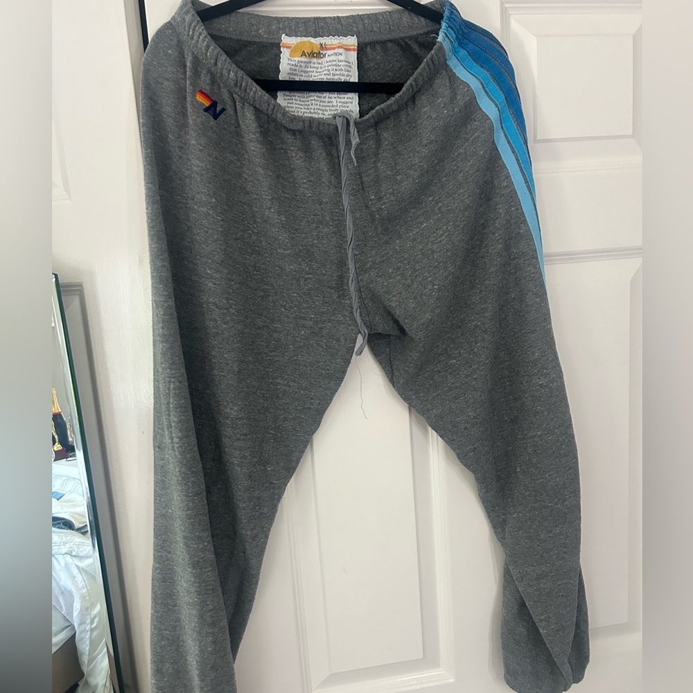 Grey aviator nation sweatpants